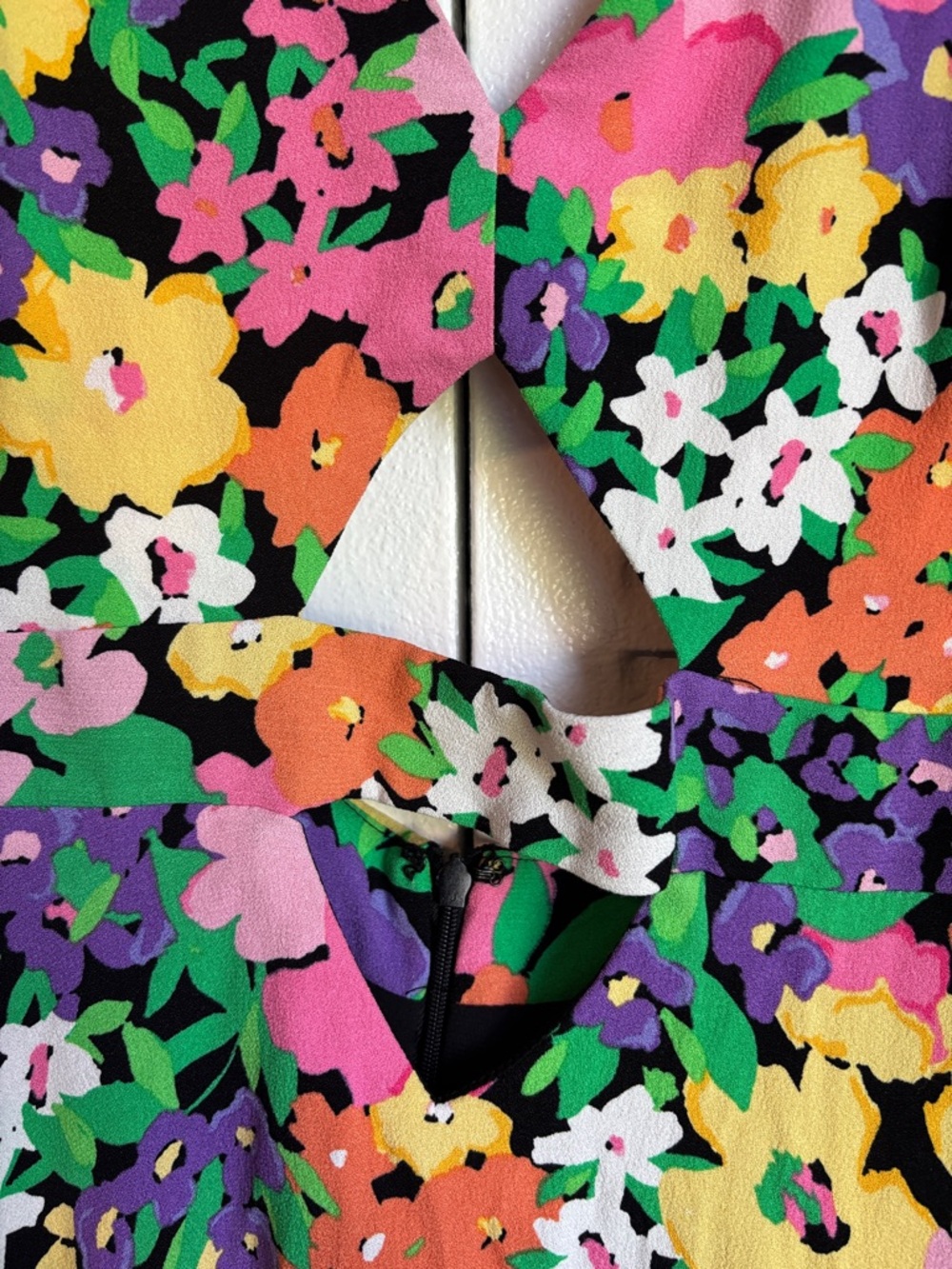 AFRM Floral Cut-Out Mini Dress Open Back Long Sleeve Size S Spring Summer - Picture 4 of 13